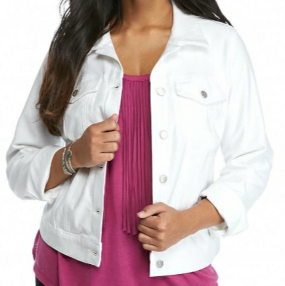 Jessica Simpson Jackets & Blazers - Jessica Simpson White Denim